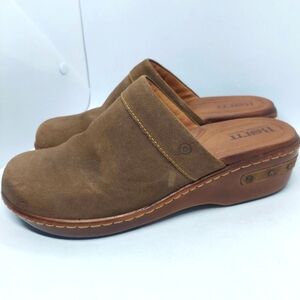 Born Bandy Clog Brown Leather Slip On Shoes Casual Women's Size 9